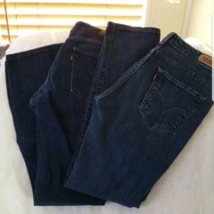 Levi's Blue Jeans Mid Rise Straight Jeans